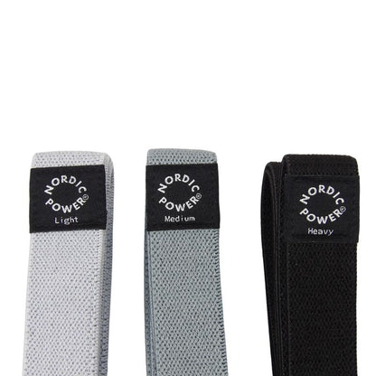 Styrkeband 3-pack Svart, Grå, Ljusgrå - NORDIC POWER