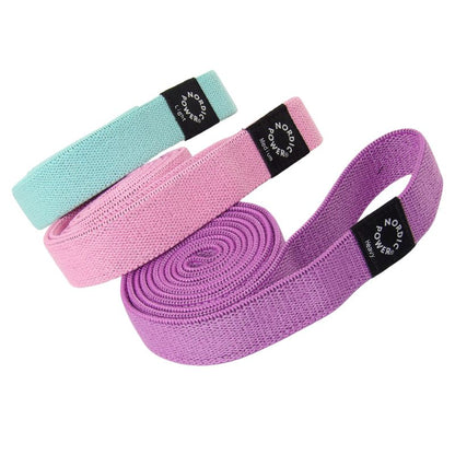 Styrkeband 3-pack. Lila, Rosa, Turkos - NORDIC POWER