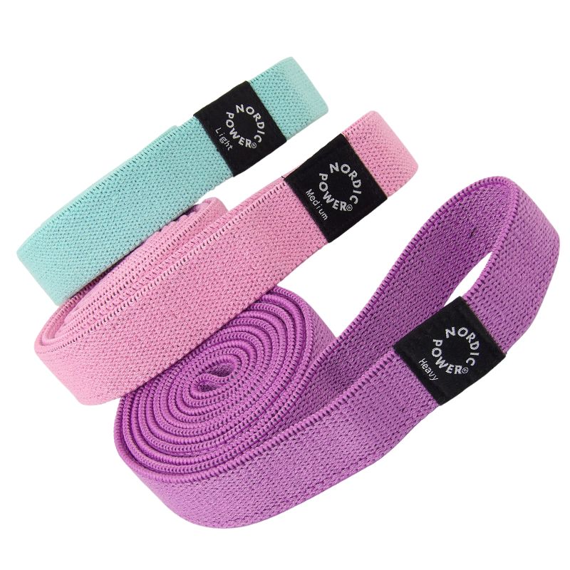 Styrkeband 3-pack. Lila, Rosa, Turkos - NORDIC POWER