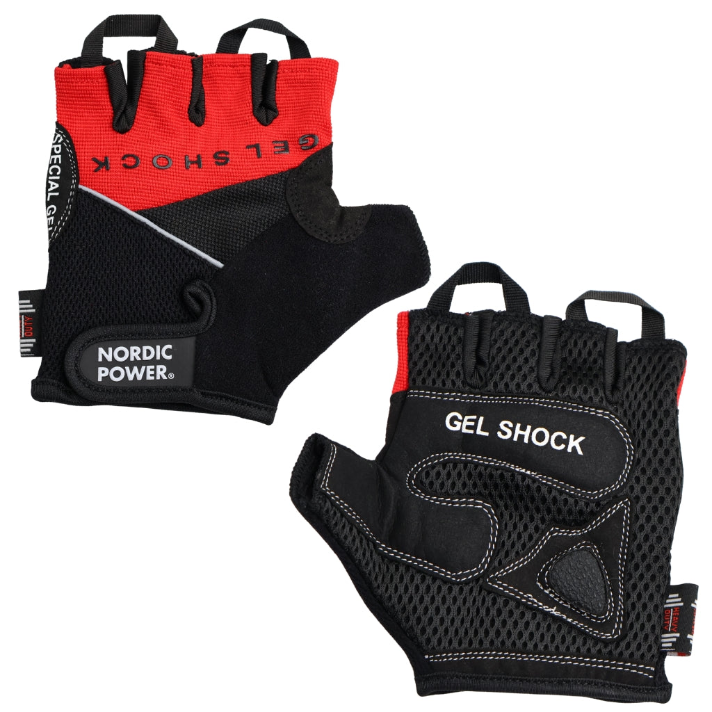 Träningshandskar Svarta / Röda Medium - NORDIC POWER