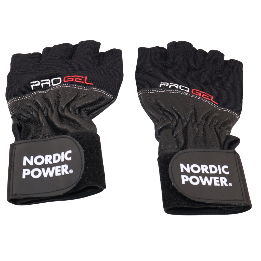 Träningshandskar, läder och handledsstöd, Small - NORDIC POWER