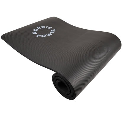 Träningsmatta Svart 1,5 cm Tjock - NORDIC POWER - ERBJUDANDE