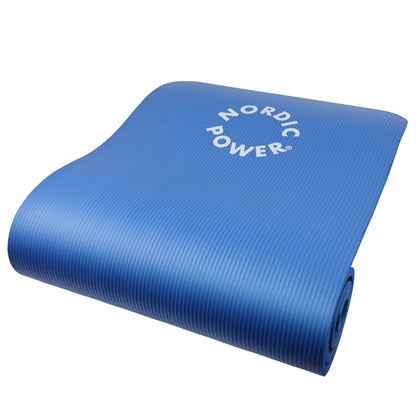 Träningsmatta Svart 1,5 cm tjock, med påse - NORDIC POWER