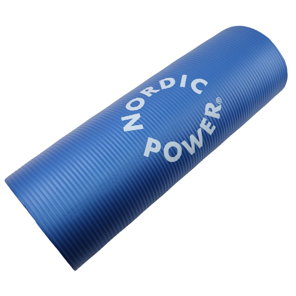 Träningsmatta Svart 1,5 cm tjock, med påse - NORDIC POWER