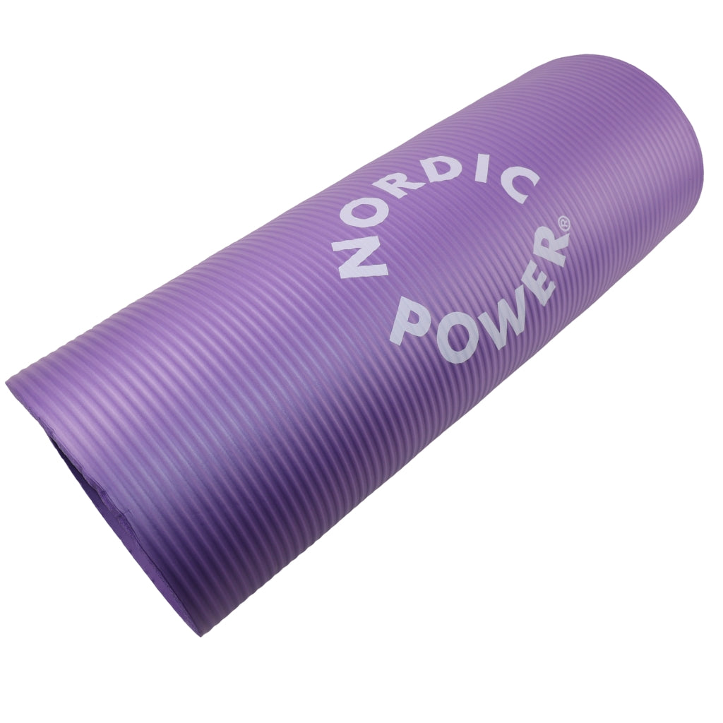 Träningsmatta Svart 1,5 cm tjock, med påse - NORDIC POWER