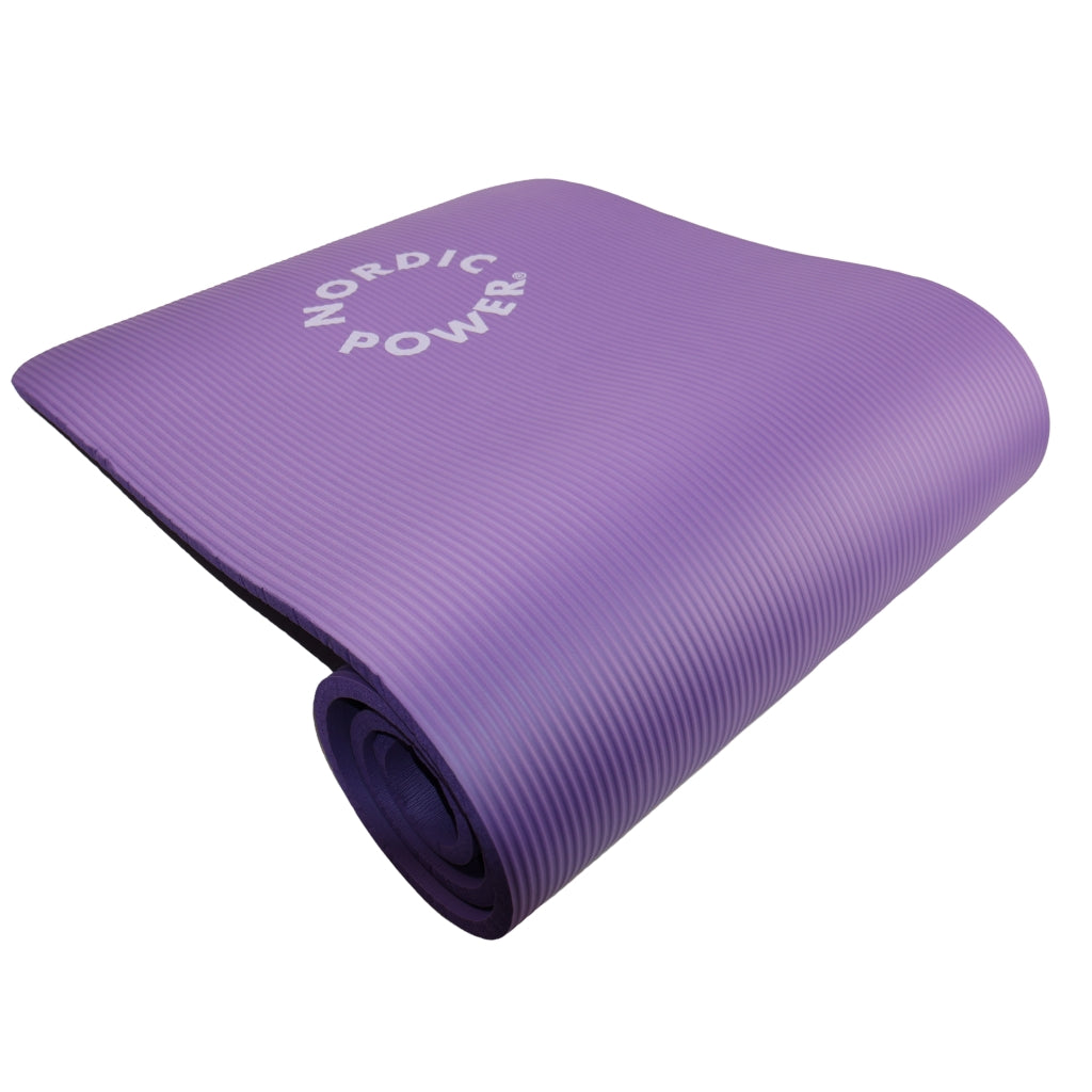 Träningsmatta Svart 1,5 cm tjock, med påse - NORDIC POWER