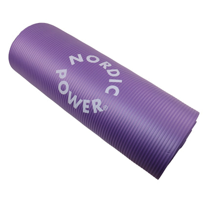 Träningsmatta Svart 1,5 cm tjock, med påse - NORDIC POWER