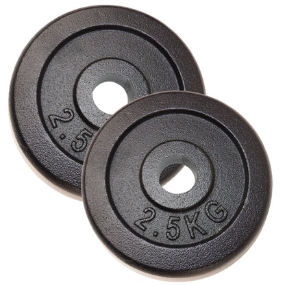 Viktskivset 2 x 2,5 kg. Svart metall, Ø30 mm - NORDIC POWER
