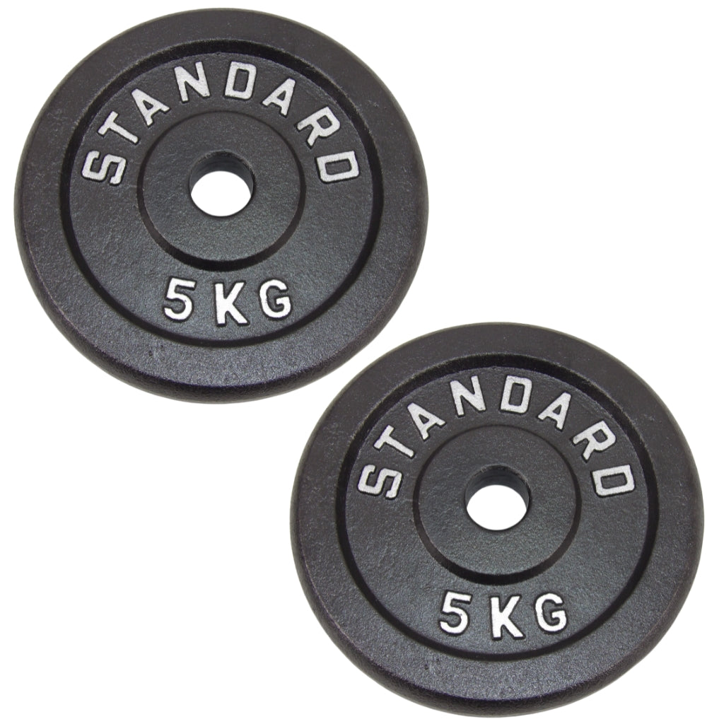 Viktskiva 5 kg, Svart metall, Ø30 mm - NORDIC POWER